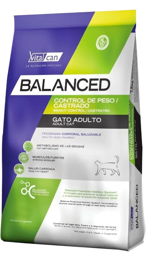 VitalCan Balanced Gato Adulto Control de Peso/Castrado
