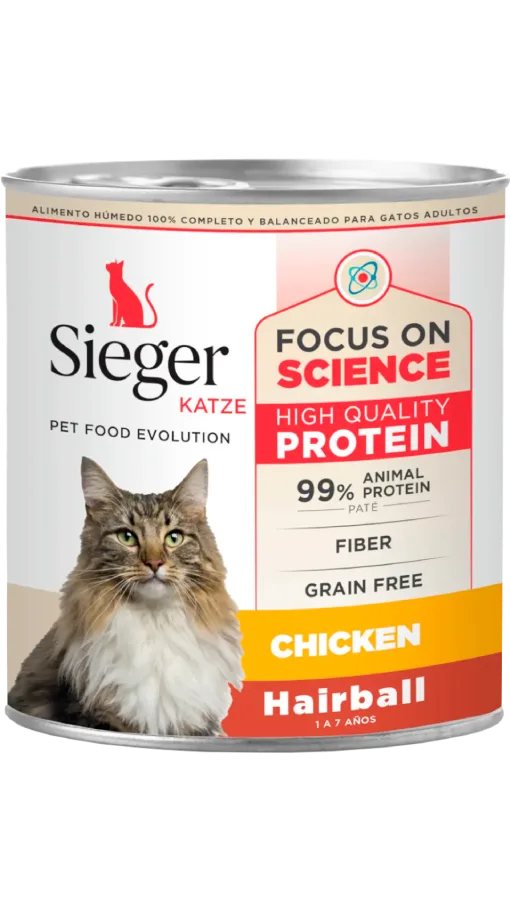 Sieger Lata Gato Adulto Hairball de Pollo