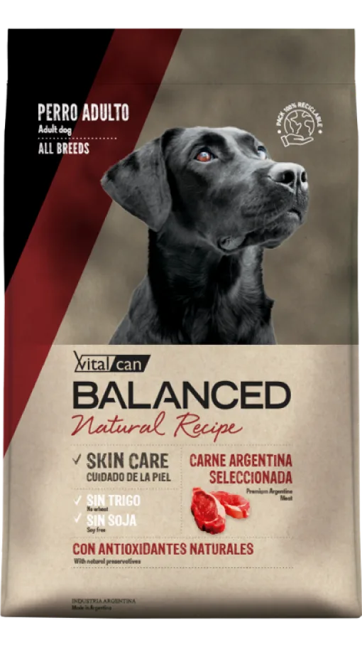 Vital Can Balanced Natural Recipe Carne Argentina Seleccionada Perro Adulto