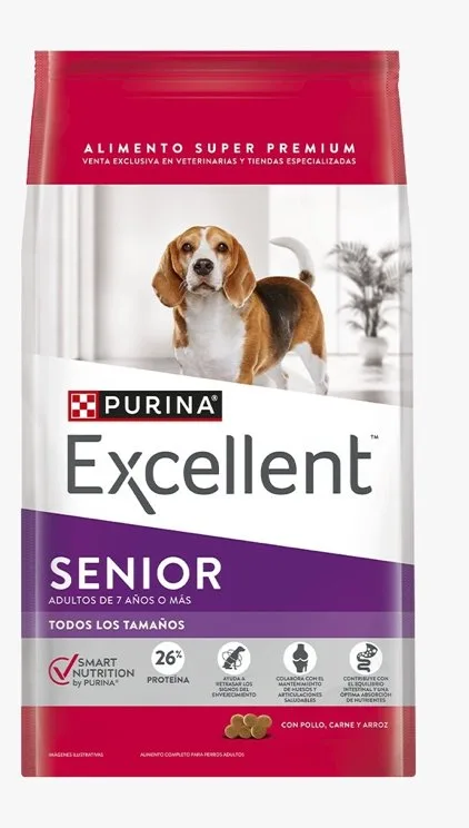 Purina Excellent Adulto +7 Pollo y Arroz