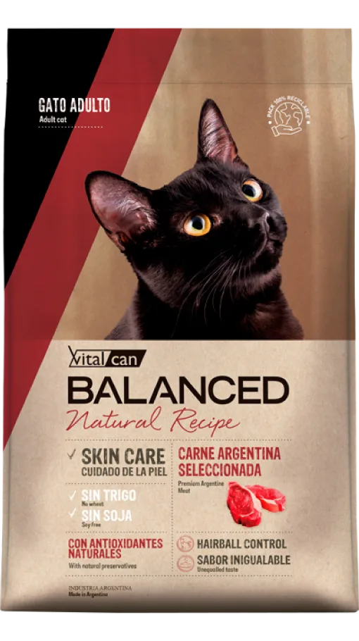 VitalCan Balanced Natural Recipe Carne Argentina Seleccionada Gato Adulto
