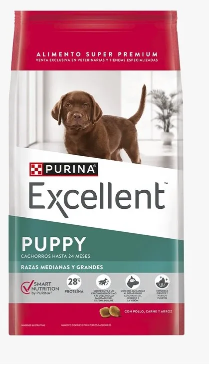 Purina Excellent Cachorro Pollo y Arroz Razas Medianas y Grandes