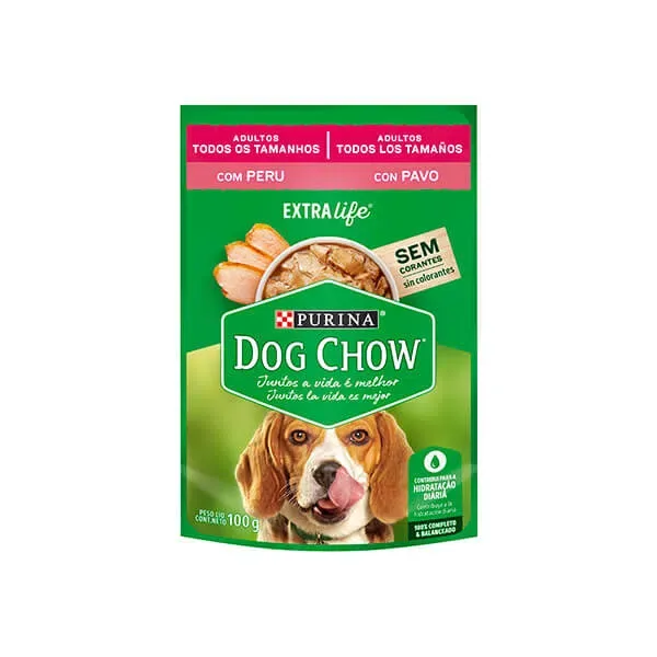 Purina Dog Chow Alimento Húmedo Adulto Todos los Tamaños Pavo x 15 sobres